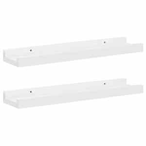 vidaXL seinariiulid, 2 tk, k&otilde;rgl&auml;ikega valge, 40 x 9 x 3 cm