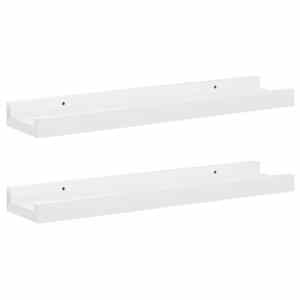 Nástěnné police 2 ks bílé s vysokým leskem 40 x 9 x 3 cm - obrázek 2