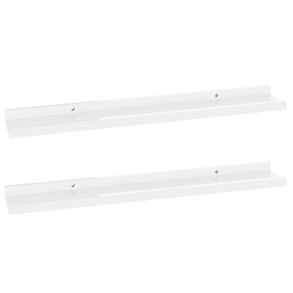 

vidaXL Wall Shelves 2 pcs High Gloss White 23.6"x3.5"x1.2"