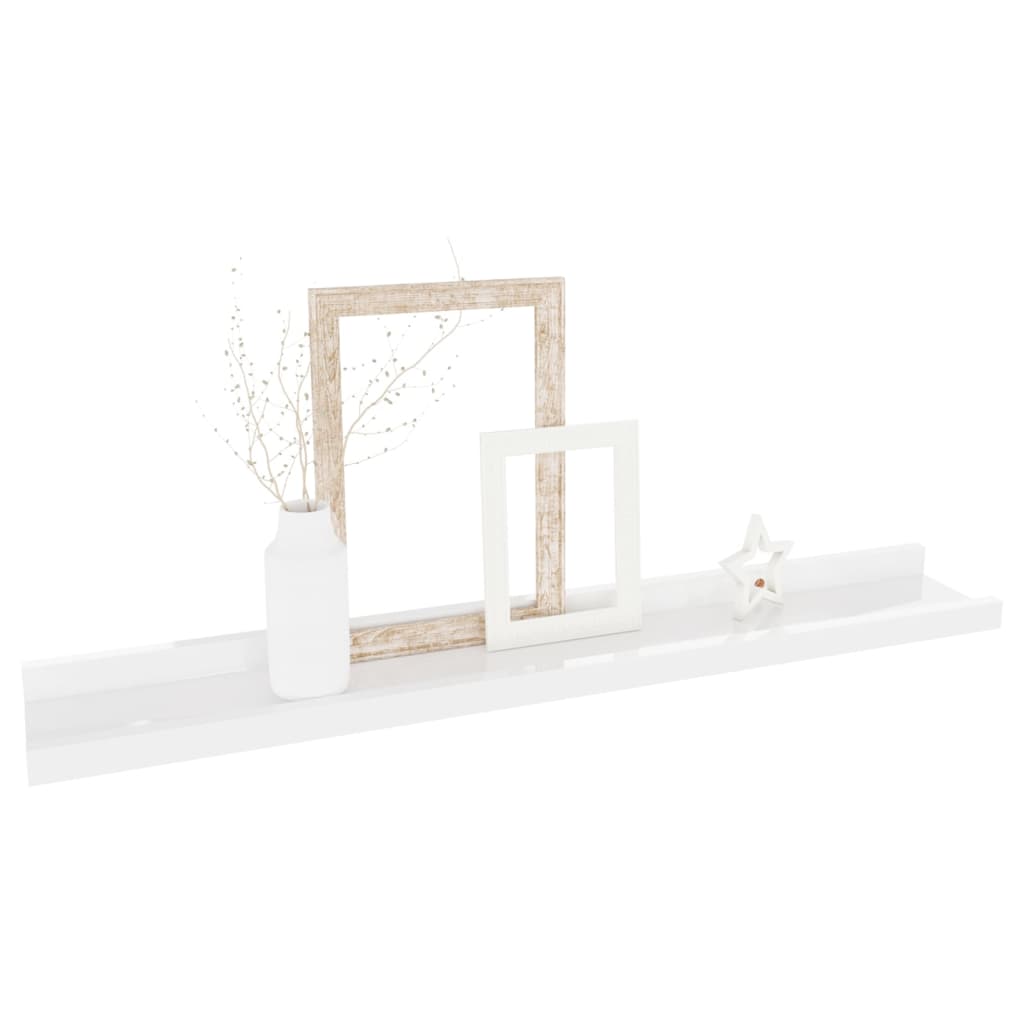 vidaXL Wandschappen 2 st 60x9x3 cm hoogglans wit afbeelding