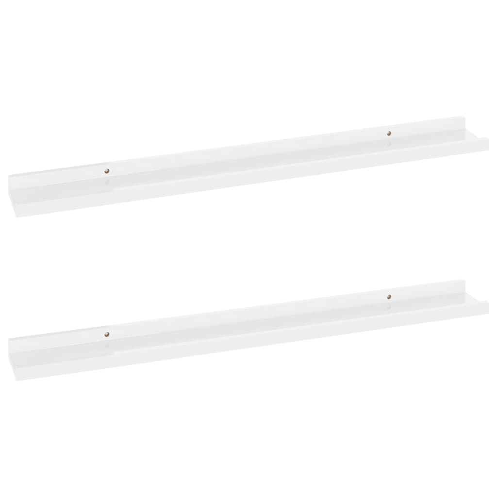 

vidaXL Wall Shelves 2 pcs High Gloss White 31.5"x3.5"x1.2"