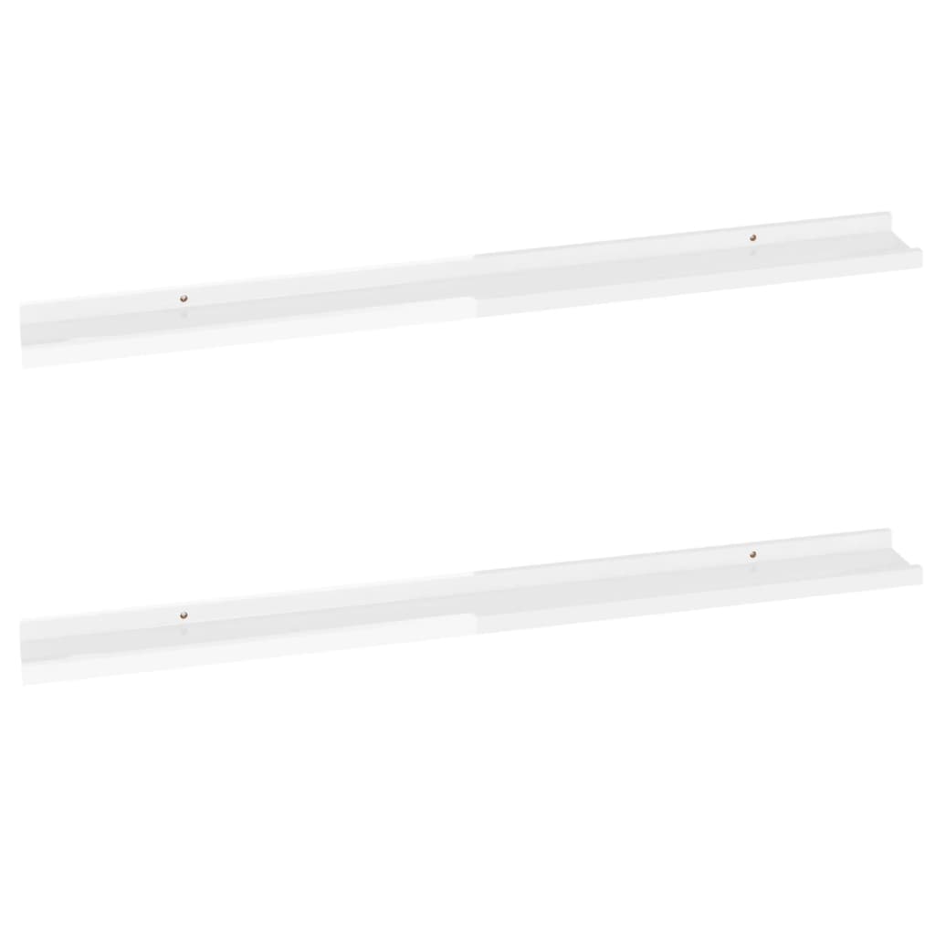 

vidaXL Wall Shelves 2 pcs High Gloss White 39.4"x3.5"x1.2"