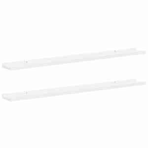 Nástěnné police 2 ks bílé s vysokým leskem 100 x 9 x 3 cm - obrázek 2