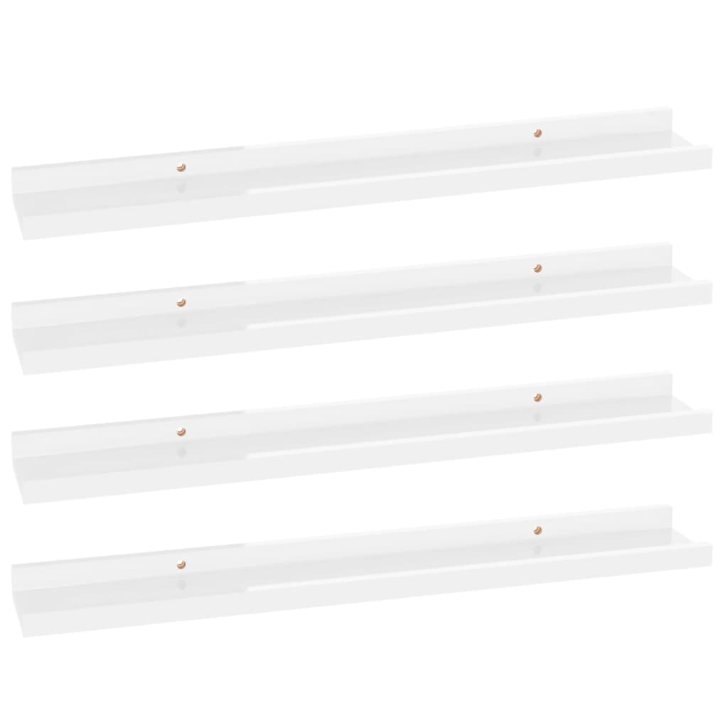

vidaXL Wall Shelves 4 pcs High Gloss White 23.6"x3.5"x1.2"