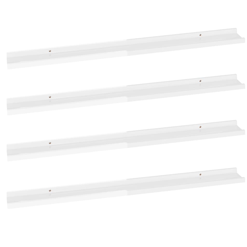 

vidaXL Wall Shelves 4 pcs High Gloss White 39.4"x3.5"x1.2"