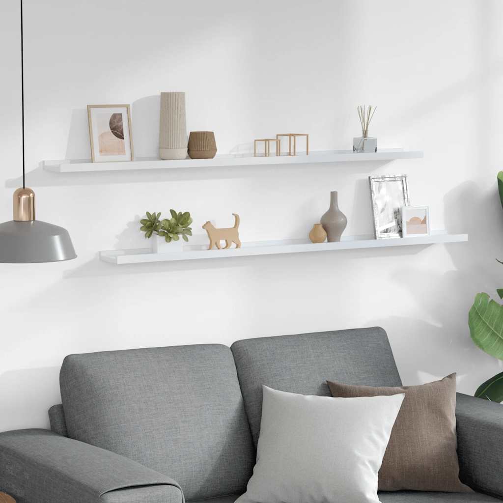 Thumbnail - vidaXL Wandregale 2 Stk. Weiß 115x9x3 cm