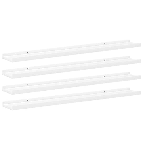 vidaXL seinariiulid, 4 tk, valge, 100 x 9 x 3 cm