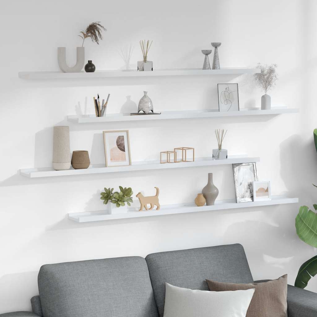 Thumbnail - vidaXL Wandregale 4 Stk. Weiß 115x9x3 cm