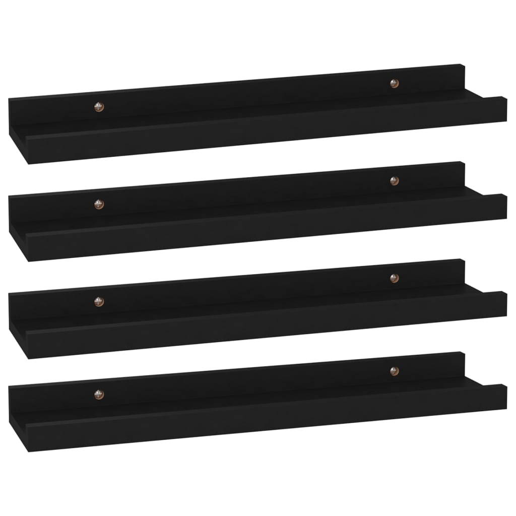 

vidaXL Wall Shelves 4 pcs Black 15.7"x3.5"x1.2"