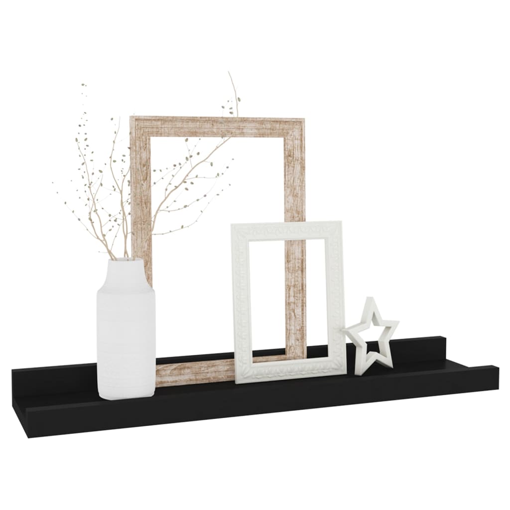 vidaXL Rafturi de perete, 4 buc., negru, 40x9x3 cm