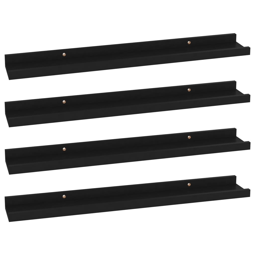 

vidaXL Wall Shelves 4 pcs Black 23.6"x3.5"x1.2"