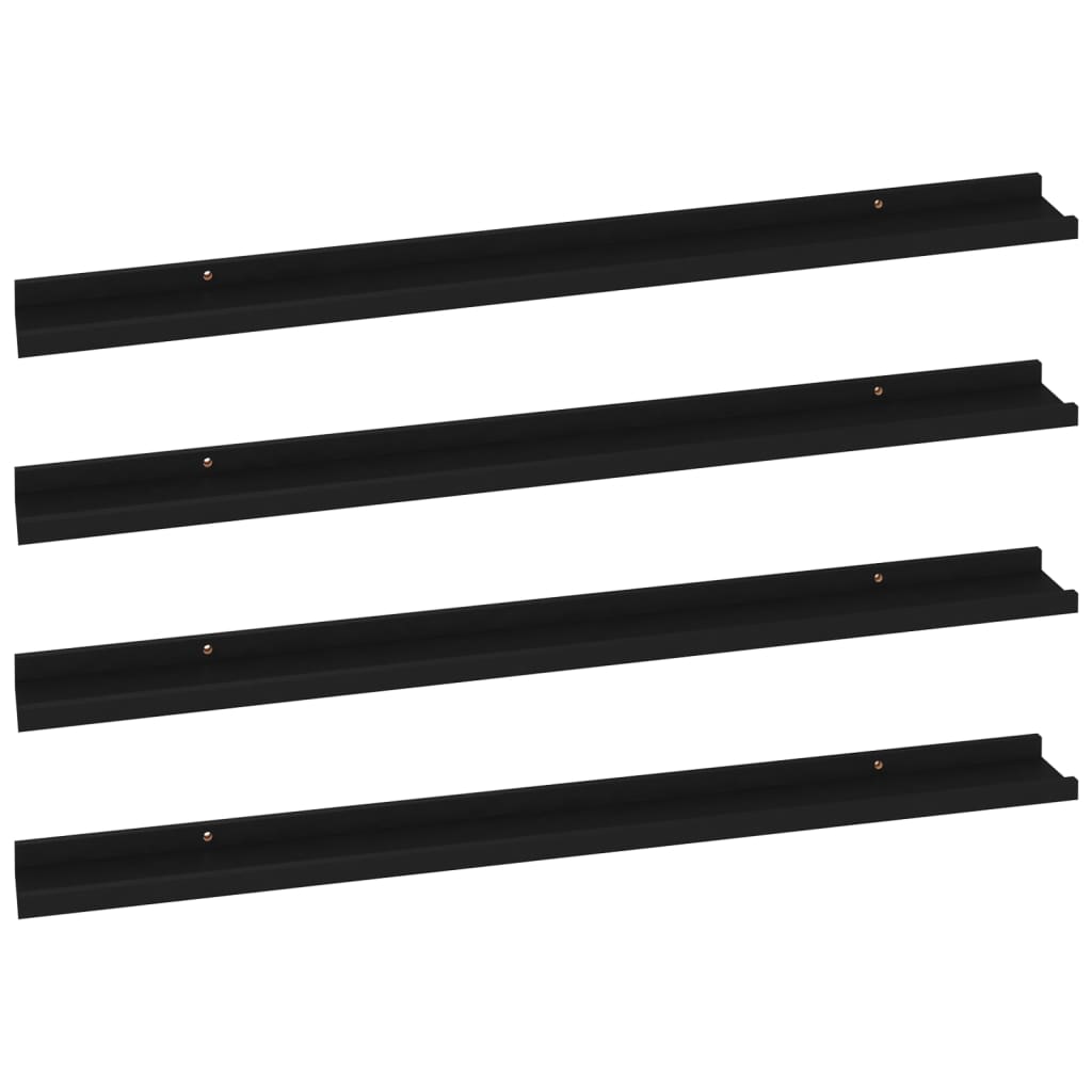 

vidaXL Wall Shelves 4 pcs Black 39.4"x3.5"x1.2"