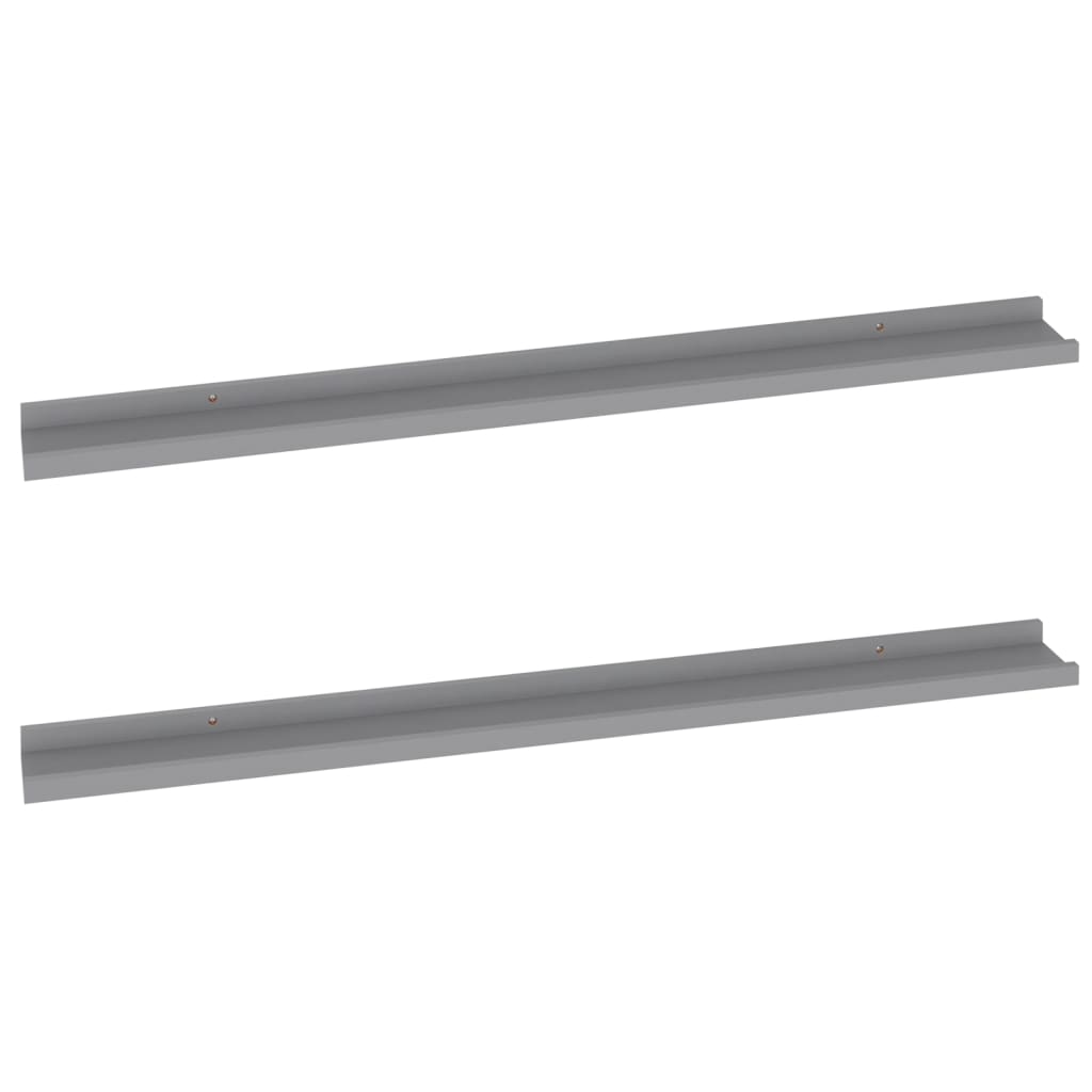 

vidaXL Wall Shelves 2 pcs Gray 39.4"x3.5"x1.2"