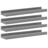 vidaXL seinariiulid, 4 tk, hall, 40 x 9 x 3 cm