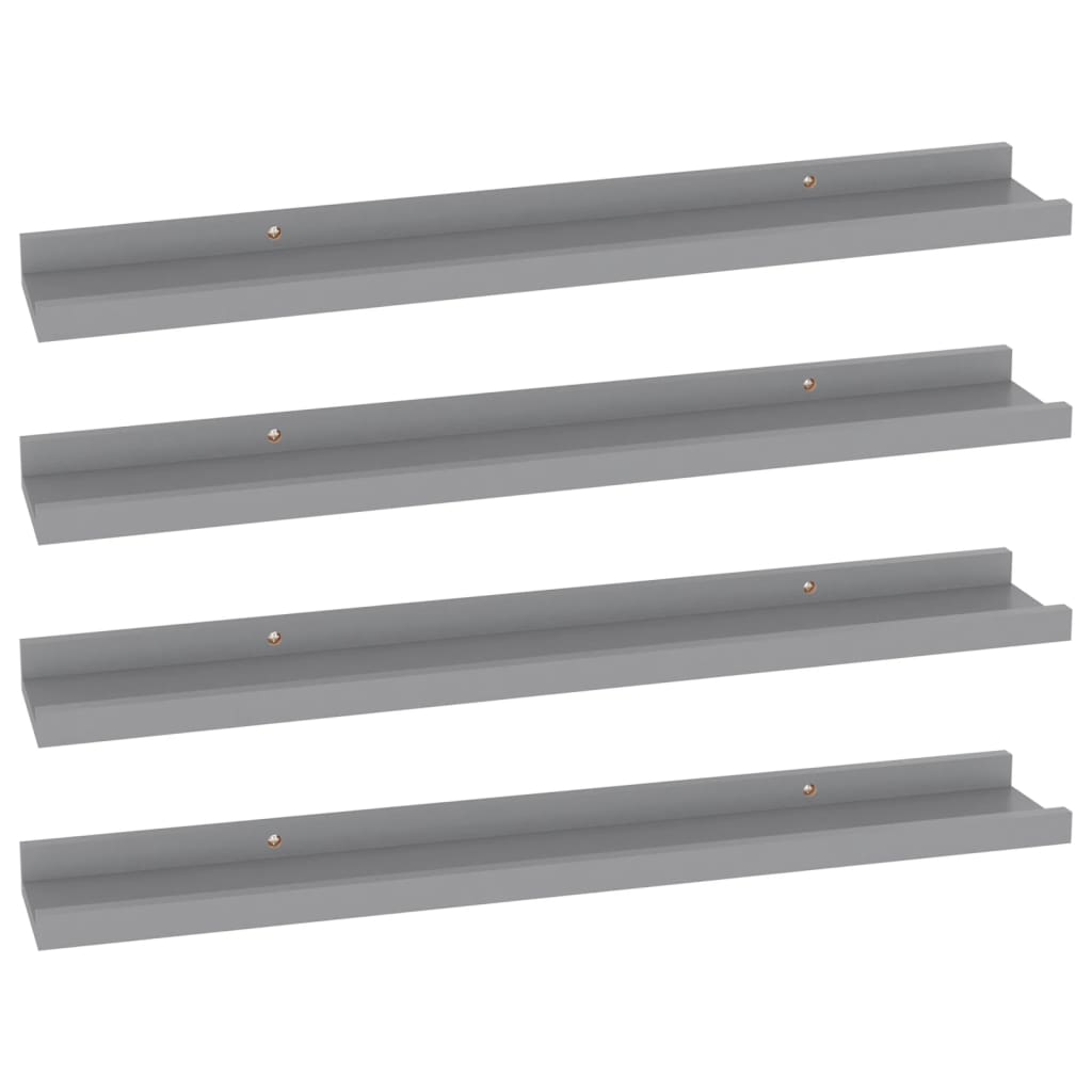 

vidaXL Wall Shelves 4 pcs Gray 23.6"x3.5"x1.2"