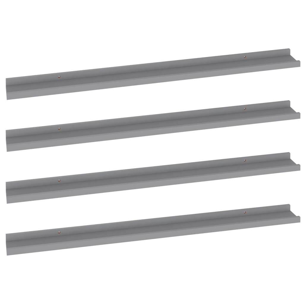 

vidaXL Wall Shelves 4 pcs Gray 39.4"x3.5"x1.2"