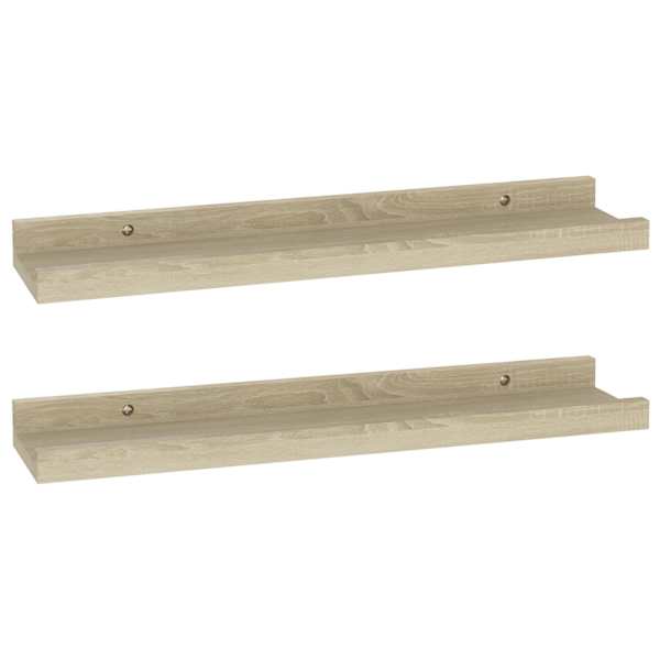 vidaXL seinariiulid 2 tk, Sonoma tamm, 40 x 9 x 3 cm