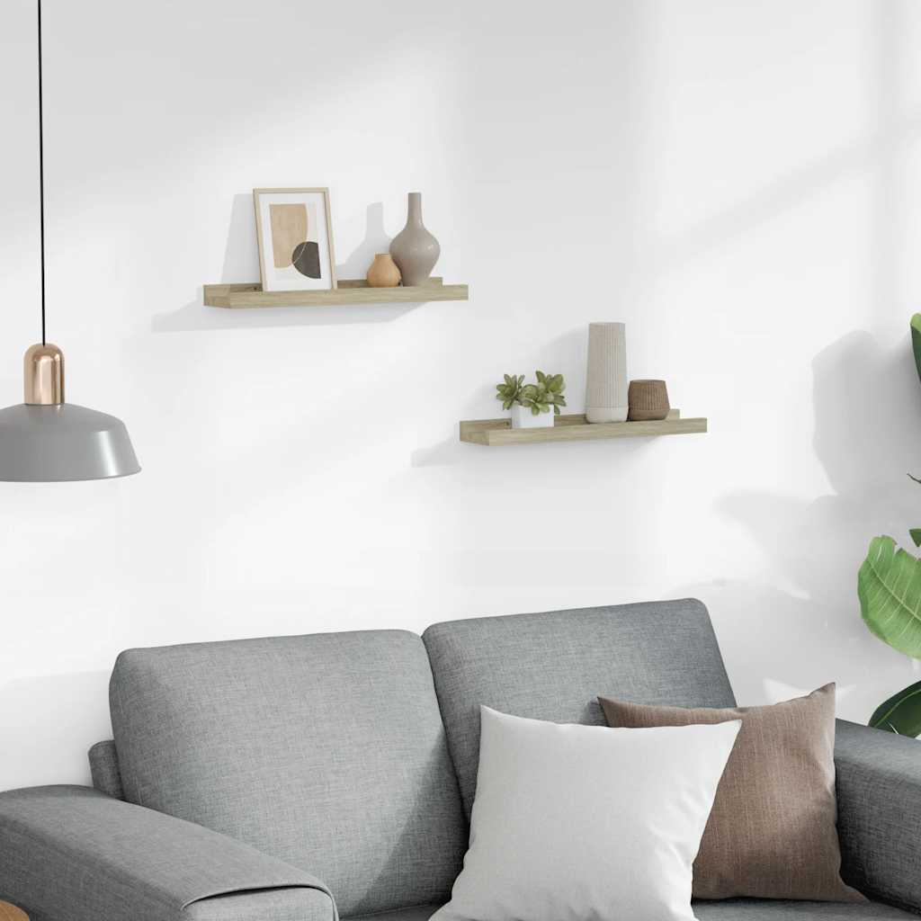 Thumbnail - vidaXL Wandregale 2 Stk. Sonoma-Eiche 40 x 9 x 3 cm