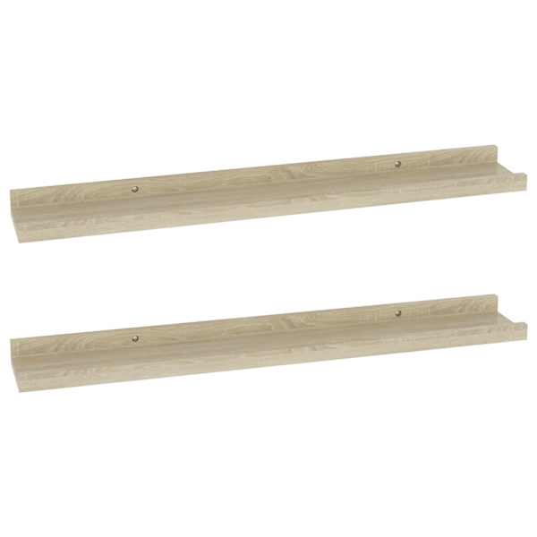 vidaXL seinariiulid 2 tk, Sonoma tamm, 60 x 9 x 3 cm