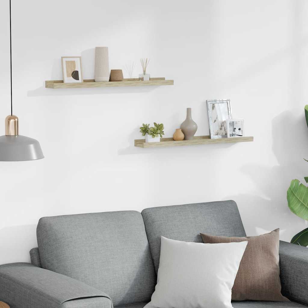 Thumbnail - vidaXL Wandregale 2 Stk. Sonoma-Eiche 60 x 9 x 3 cm