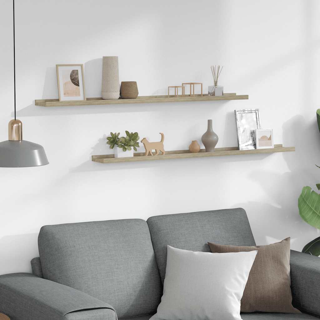 Thumbnail - vidaXL Wandregale 2 Stk. Sonoma-Eiche 100x9x3 cm