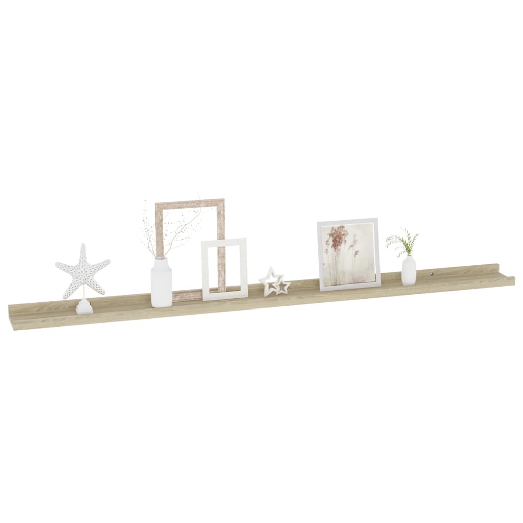 vidaXL Wandschappen 2 st 115x9x3 cm sonoma eikenkleurig afbeelding