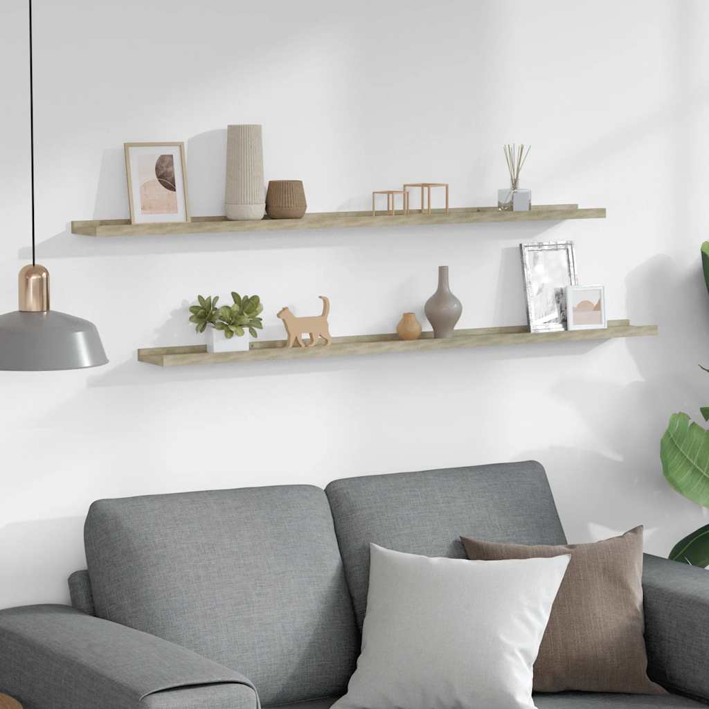 Thumbnail - vidaXL Wandregale 2 Stk. Sonoma-Eiche 115x9x3 cm