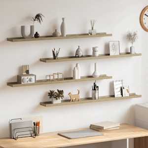 Stenske police 4 kosi sonoma hrast 100x9x3 cm