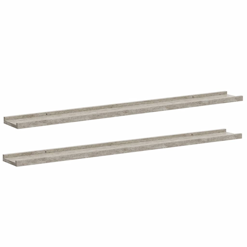 Thumbnail - vidaXL Wandregale 2 Stk. Betongrau 100x9x3 cm