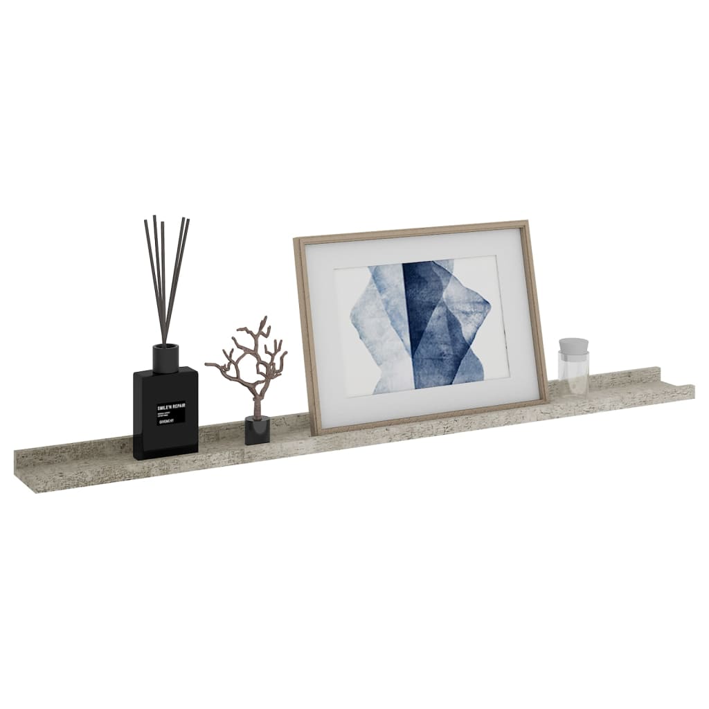 vidaXL Nástenné police 2 ks, betónovo sivé 100x9x3 cm
