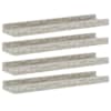vidaXL seinariiulid, 4 tk, betoonhall, 40x9x3 cm