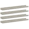 vidaXL seinariiulid, 4 tk, betoonhall, 60 x 9 x 3 cm