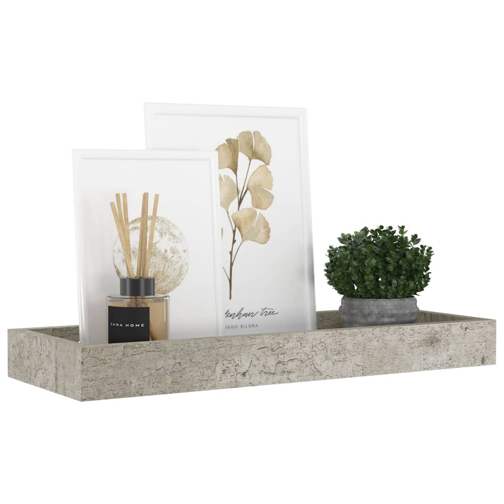 

vidaXL Wandschappen 2 st Loggia 40x15x4 cm MDF betongrijs