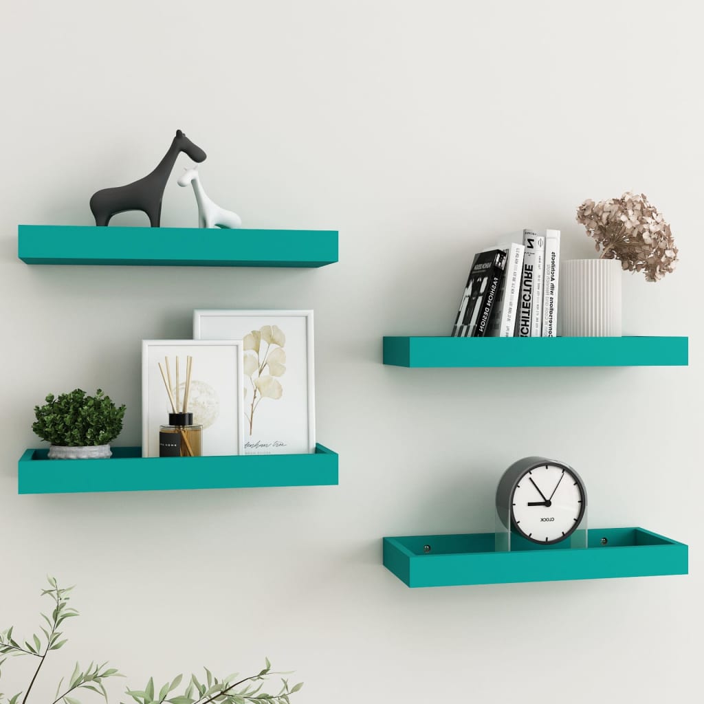 vida XL Loggia Wandregale 4 Stk. Blau 40x 15x 4 cm MDF
