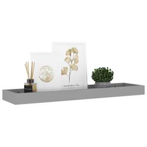 vidaXL Ράφια Τοίχου με Εσοχή 4 τεμ. Γκρι 60 x 15 x 4 εκ. από MDF