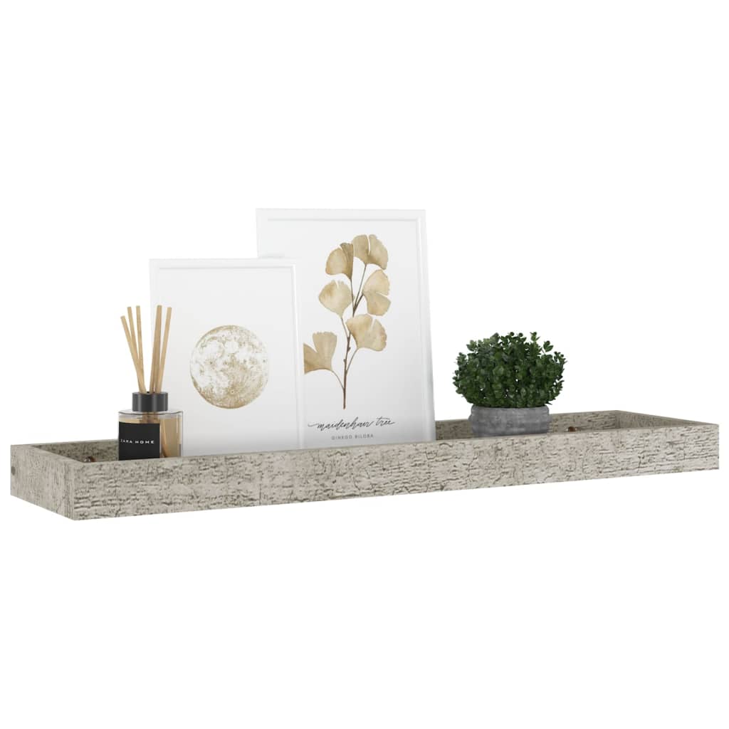 

vidaXL Wandschappen 2 st Loggia 60x15x4 cm MDF betongrijs