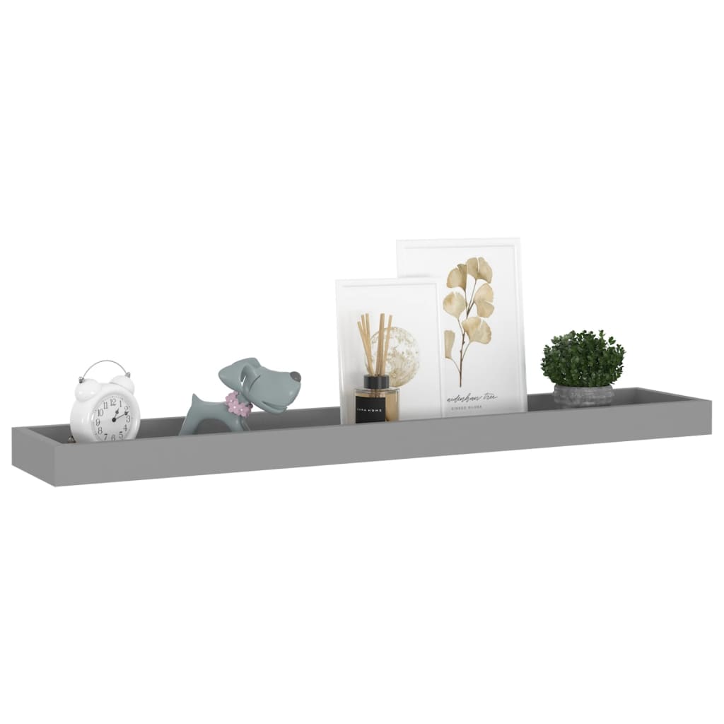 vidaXL Loggia Wandregale 4 Stk. Grau 80x15x4 cm MDF