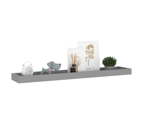 vidaXL Loggia Wandregale 4 Stk. Grau 80x15x4 cm MDF