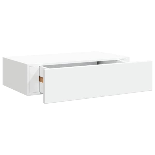 vidaXL sahtliga seinariiul, valge, 40x23,5x10 cm MDF