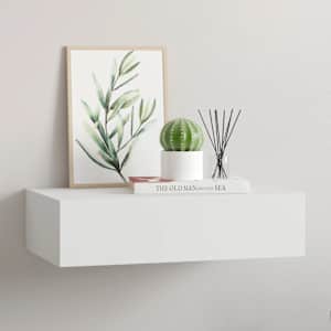 Nástěnná police se zásuvkou bílá 40 x 23,5 x 10 cm MDF