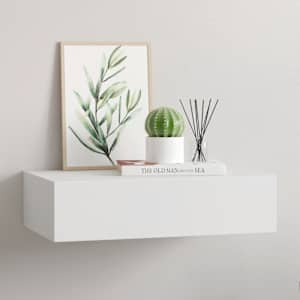 Stenska polica s predalom bela 40x23,5x10 cm mediapan