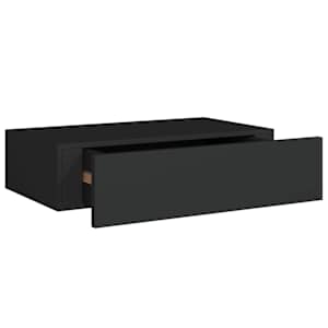 vidaXL sahtliga seinariiul, must 40x23,5x10 cm MDF