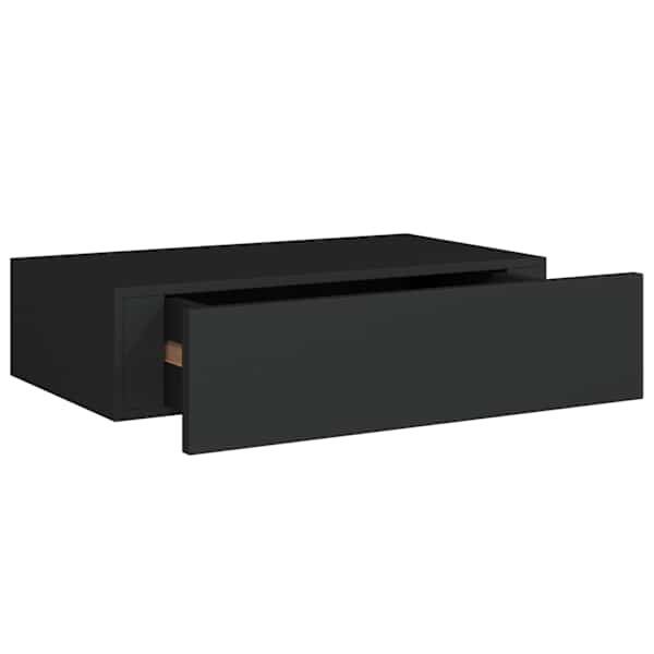 vidaXL sahtliga seinariiul, must 40x23,5x10 cm MDF