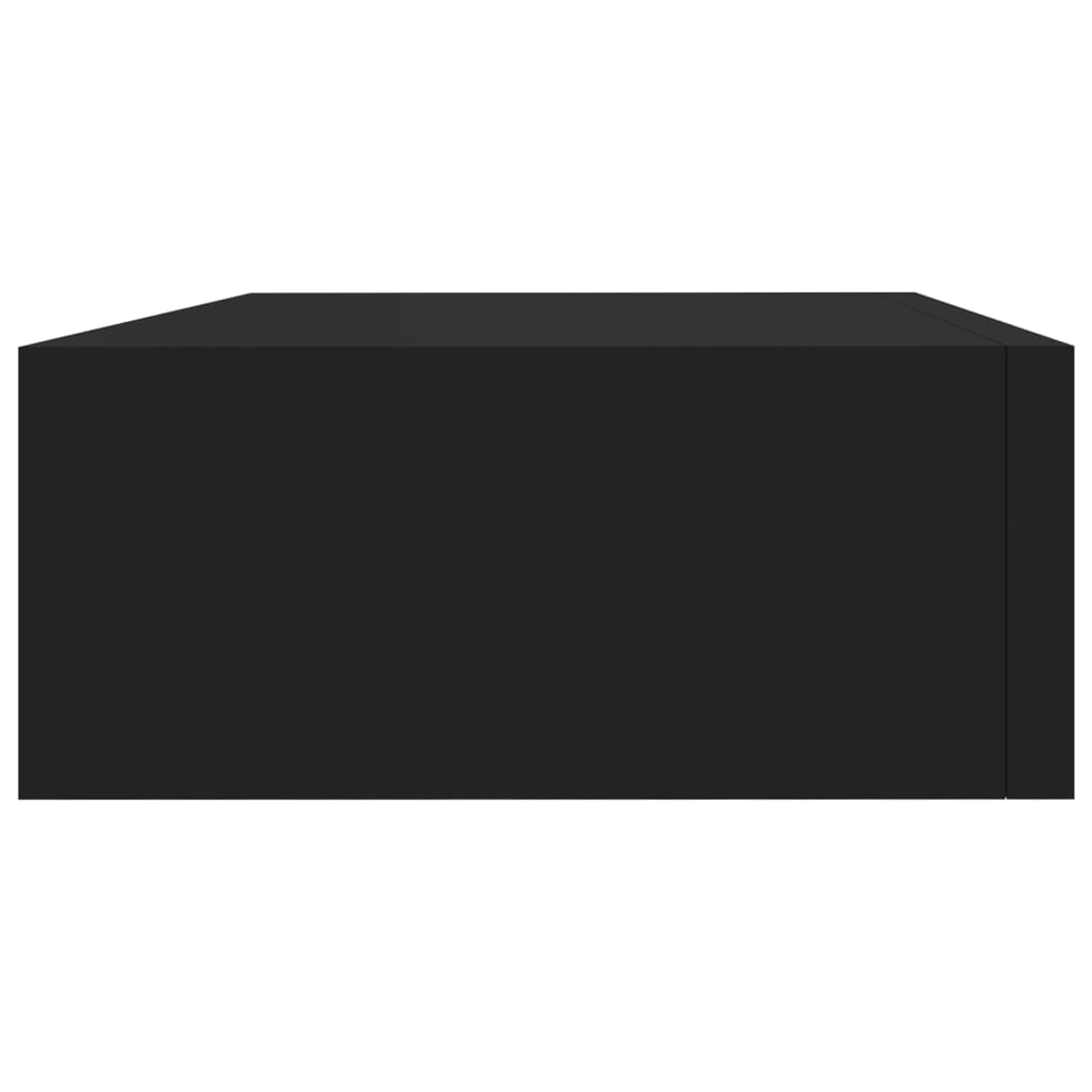  Nástenná zásuvková polica čierna 40x23,5x10 cm MDF