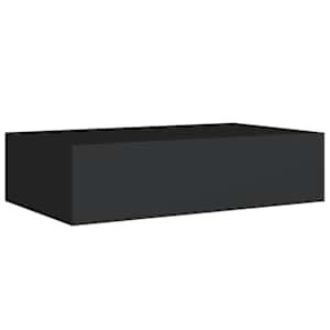Nástěnná police se zásuvkou černá 40 x 23,5 x 10 cm MDF - obrázek 5