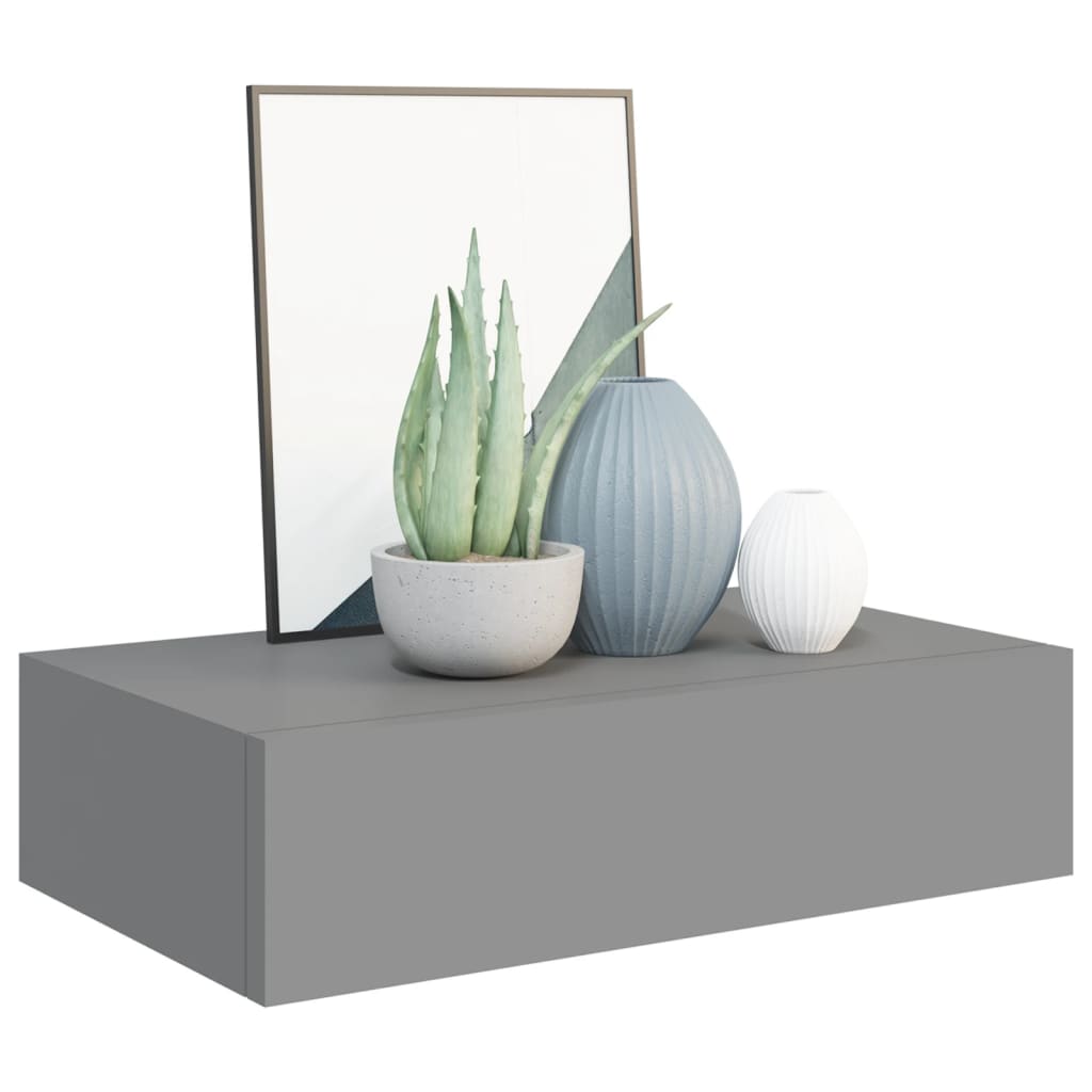 vidaXL Dulap de perete cu sertare, gri, 40x23,5x10 cm, MDF