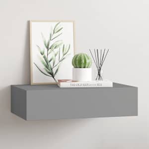 Nástěnná police se zásuvkou šedá 40 x 23,5 x 10 cm MDF - obrázek 1