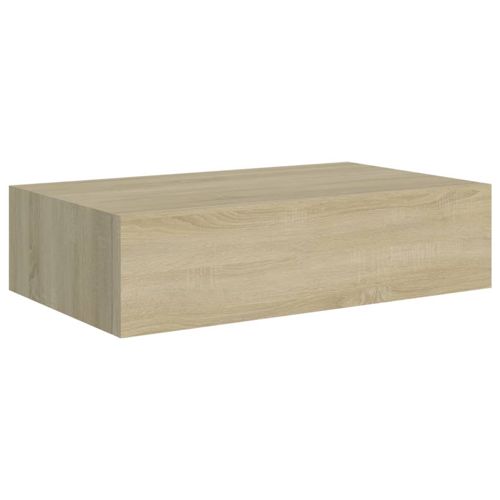 vidaXL Stenska polica s predalom hrast 40x23,5x10 cm MDF