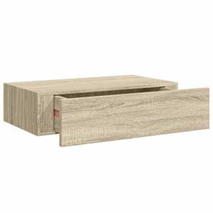 Nástěnná police se zásuvkou dub 40 x 23,5 x 10 cm MDF - obrázek 2