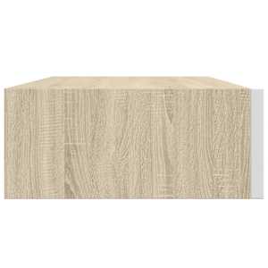 Nástěnná zásuvková police dubová a bílá 40x23,5x10 cm MDF - obrázek 7